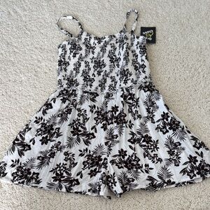 Art Class Black and White Floral Girls Romper